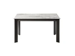 Table à Manger Extensible 4 à 10 Couverts En Céramique Et Métal - Effet Marbre Gris Et Noir - CARMONI -Deco.fr Soldes Boutique table a manger 14290647
