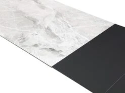 Table à Manger Extensible 4 à 10 Couverts En Céramique Et Métal - Effet Marbre Gris Et Noir - CARMONI -Deco.fr Soldes Boutique table a manger 14290655