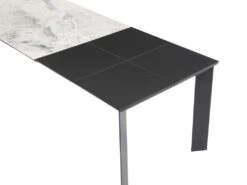 Table à Manger Extensible 4 à 10 Couverts En Céramique Et Métal - Effet Marbre Gris Et Noir - CARMONI -Deco.fr Soldes Boutique table a manger 14290661