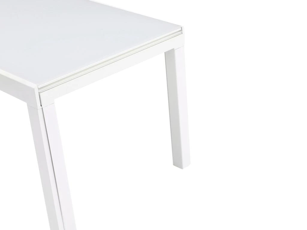 Table à Manger Extensible 4 à 14 Couverts En Verre Trempé Et Métal - Blanc - CHELDY 12 Table à Manger Extensible 4 à 14 Couverts En Verre Trempé Et Métal - Blanc - CHELDY – Image 12