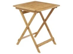 Table Pliante 2 Places En Bambou 60 X 60 Cm