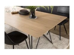 MADISON - Table à Manger Rectangulaire 220x100cm Bois Chêne Pieds épingles Croisés Métal Noir -Deco.fr Soldes Boutique table a manger 14656973