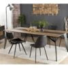 MADISON - Table à Manger Rectangulaire 220x100cm Bois Teck Recyclé Métal Et Pieds Métal Noir -Deco.fr Soldes Boutique table a manger 14657033
