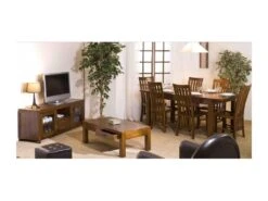 EDEN - Table à Manger Rectangulaire Marron Rallonge 160/200cm Bois Mindi -Deco.fr Soldes Boutique table a manger 14657051