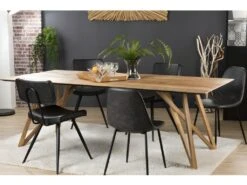 MADISON - Table à Manger Rectangulaire 220x100cm Bois Teck Recyclé Pieds Croisés Teck -Deco.fr Soldes Boutique table a manger 14657077