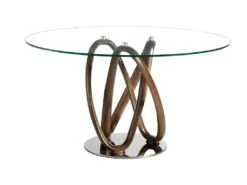 Table à Manger En Verre Trempé Noyer 1021 ANGEL CERDA