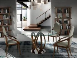 Table à Manger En Verre Trempé Noyer 1021 ANGEL CERDA -Deco.fr Soldes Boutique table a manger 14718817