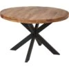 Table De Repas Ronde En Bois "Tibet" 120cm Marron -Deco.fr Soldes Boutique table a manger 15465083