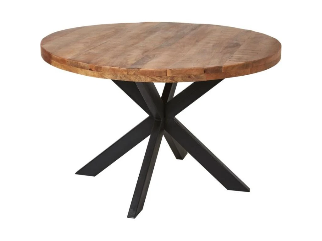 Table De Repas Ronde En Bois "Tibet" 120cm Marron 1 Table De Repas Ronde En Bois "Tibet" 120cm Marron