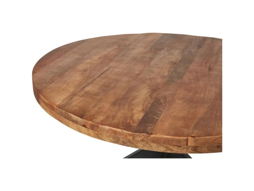 Table De Repas Ronde En Bois "Tibet" 120cm Marron 3 Table De Repas Ronde En Bois "Tibet" 120cm Marron – Image 3