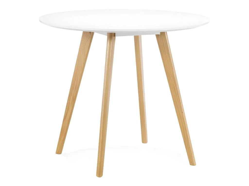 Table De Repas Scandinave "Pacio" 90cm Blanc 1 Table De Repas Scandinave "Pacio" 90cm Blanc