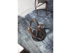 Table De Diner Pietement Courbé Noyer Massif Plateau Verre Trempé Et Piétement Acier -Deco.fr Soldes Boutique table a manger 15465523