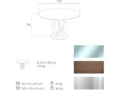 Table De Diner Pietement Courbé Noyer Massif Plateau Verre Trempé Et Piétement Acier -Deco.fr Soldes Boutique table a manger 15465525