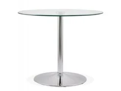 Table De Repas "Anaba" 90cm Transparent -Deco.fr Soldes Boutique table a manger 15467133