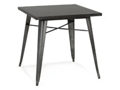 Table De Repas Vintage "Calaco" 76cm Gris Foncé