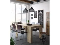 Table Console Extensible + Rallonges,jusqu'a 140 Cm,couleur Chene Clair Brosse. 5 Table Console Extensible + Rallonges,jusqu'a 140 Cm,couleur Chene Clair Brosse. -Deco.fr Soldes Boutique table a manger 15792947