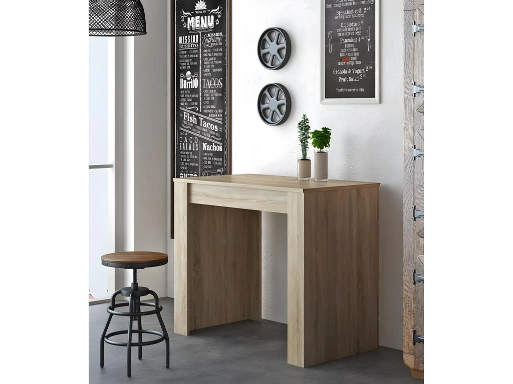 Table Console Extensible + Rallonges,jusqu'a 140 Cm,couleur Chene Clair Brosse. 3 Table Console Extensible + Rallonges,jusqu'a 140 Cm,couleur Chene Clair Brosse. â Image 3