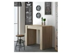 Table Console Extensible + Rallonges,jusqu'a 140 Cm,couleur Chene Clair Brosse. 7 Table Console Extensible + Rallonges,jusqu'a 140 Cm,couleur Chene Clair Brosse. -Deco.fr Soldes Boutique table a manger 15792951