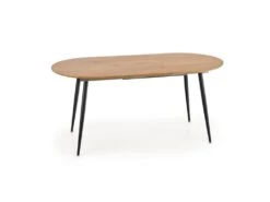 Table à Manger Extensible 120-160 X 80 X 74 Cm - Chêne Doré/Noir -Deco.fr Soldes Boutique table a manger 17563013