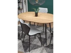 Table à Manger Extensible 120-160 X 80 X 74 Cm - Chêne Doré/Noir -Deco.fr Soldes Boutique table a manger 17563019
