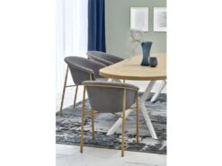 Table à Manger Extensible 100-250 X 100 X 75 Cm - Chêne Doré/Blanc -Deco.fr Soldes Boutique table a manger 17563035