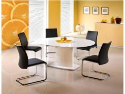 Table à Manger Extensible 120-160 Cm X 120 Cm X 76 Cm - Blanc