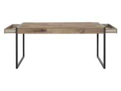 Table 166 Cm 2 Tiroirs Décor Bois Recyclé Et Métal Noir - APACHE -Deco.fr Soldes Boutique table a manger 17568831