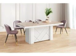 Table à Manger évolutive 180-228-276-324-372-420-468 X 100 X 75 Cm - Cappuccino -Deco.fr Soldes Boutique table a manger 17797391