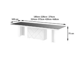 Table à Manger évolutive 180-228-276-324-372-420-468 X 100 X 75 Cm - Cappuccino -Deco.fr Soldes Boutique table a manger 17797393