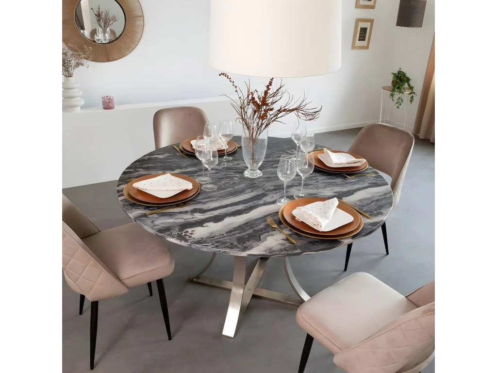 Table à Manger Ronde En Marbre Raphaël 4 Table à Manger Ronde En Marbre Raphaël – Image 4