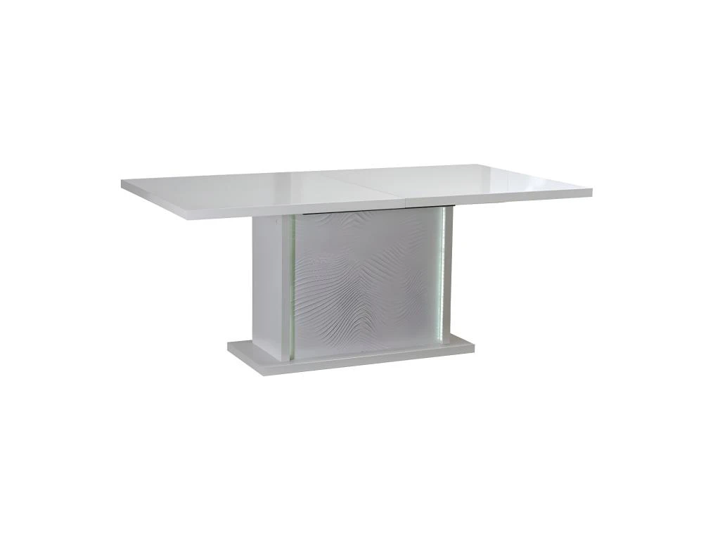 Table De Repas à Allonge Laqué Blanc à LEDs - MARKS 1 Table De Repas à Allonge Laqué Blanc à LEDs - MARKS