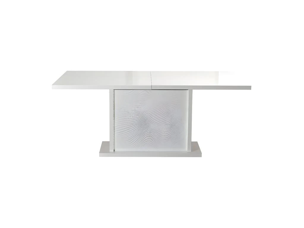 Table De Repas à Allonge Laqué Blanc à LEDs - MARKS 5 Table De Repas à Allonge Laqué Blanc à LEDs - MARKS – Image 5