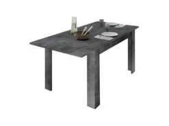 Table De Repas à Allonge Béton Ciré Foncé - LUBIO 8 Table De Repas à Allonge Béton Ciré Foncé - LUBIO -Deco.fr Soldes Boutique table a manger 17998931