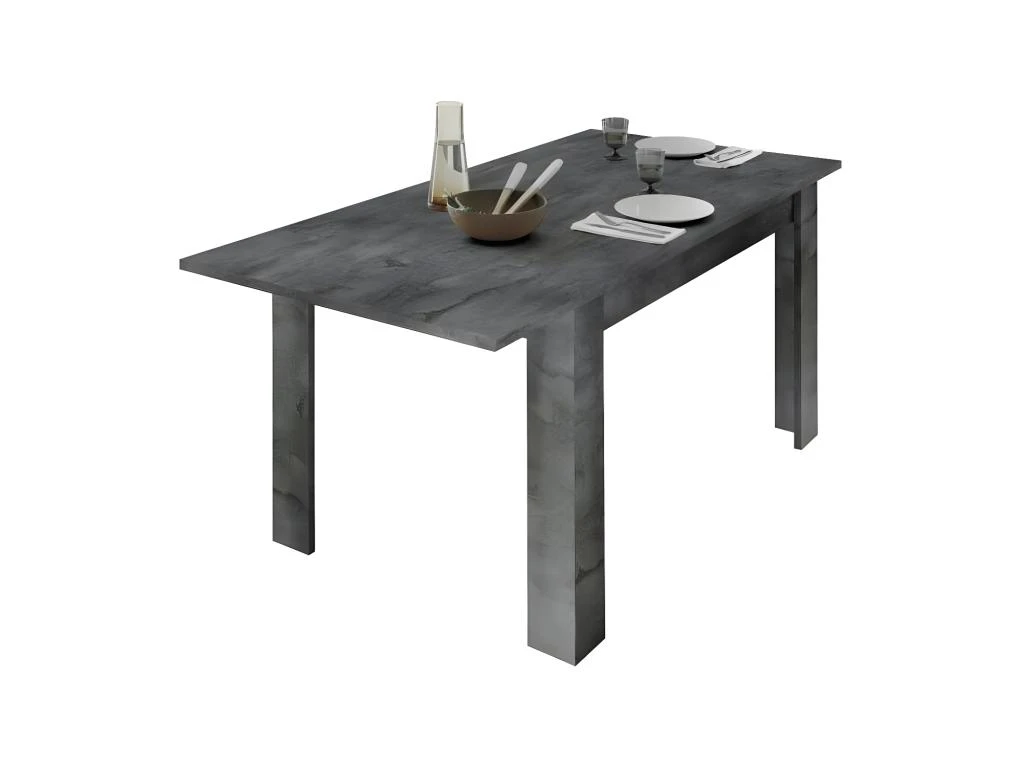 Table De Repas à Allonge Béton Ciré Foncé - LUBIO 3 Table De Repas à Allonge Béton Ciré Foncé - LUBIO – Image 3