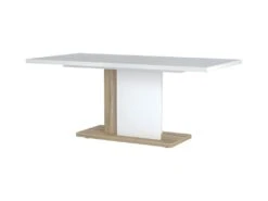 Table De Repas Avec Allonges Blanc Laqué/Chêne Doré 180*90 Cm - STAIN -Deco.fr Soldes Boutique table a manger 18316757