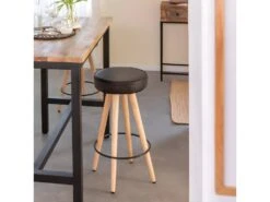 Table Haute En Bois De Manguier Et Métal Petra -Deco.fr Soldes Boutique table a manger 18320659