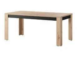 Table à Manger 160cm Naturel Et Noir Brussel - Naturel