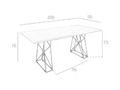 Table à Manger Rectangle Et Acier Noir 1107 ANGEL CERDA -Deco.fr Soldes Boutique table a manger 18422775