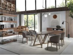 Table à Manger En Verre Et Noyer 1102 ANGEL CERDA -Deco.fr Soldes Boutique table a manger 18423085