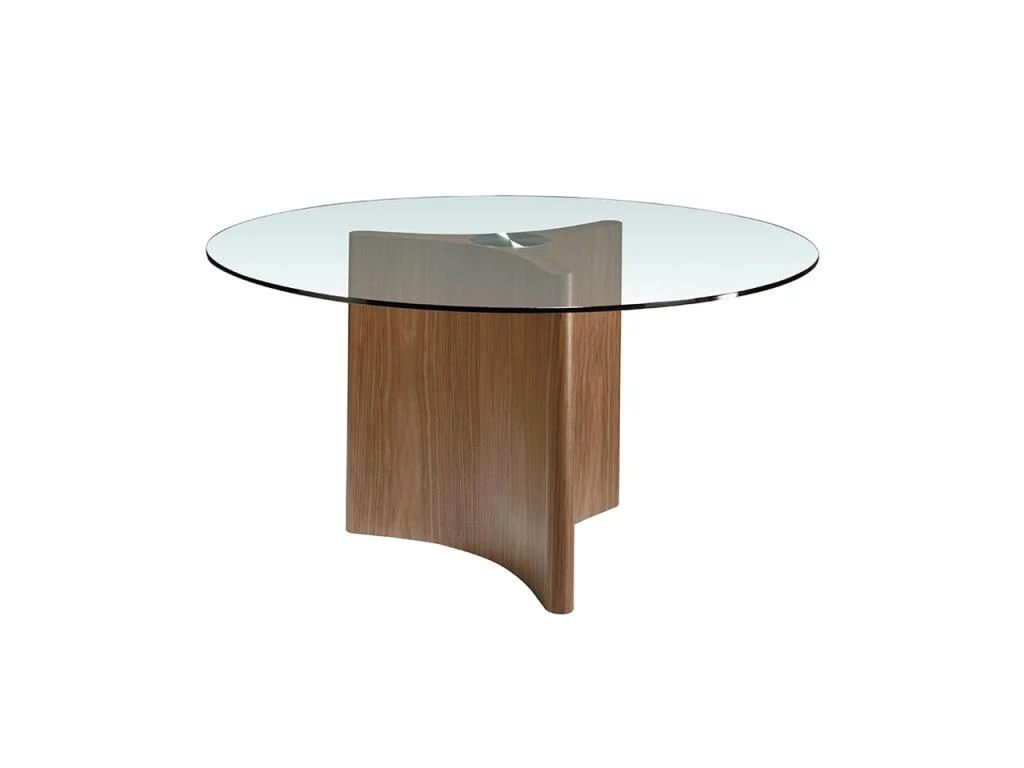 Table De Salle à Manger En Bois De Noyer Et Verre 1094 ANGEL CERDA 1 Table De Salle à Manger En Bois De Noyer Et Verre 1094 ANGEL CERDA