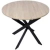 Table à Manger Ronde Fixe ZEN, 90x90x77cm, Jusqu'à 4 Personnes, Couleur Chêne, Pieds Métalliques Noir Laqué Mat -Deco.fr Soldes Boutique table a manger 18803325