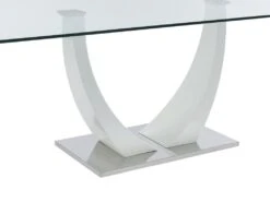 Table à Manger 8 Couverts En Verre Trempé, MDF Et Acier Inoxydable - Blanc - MEZZO II 12 Table à Manger 8 Couverts En Verre Trempé, MDF Et Acier Inoxydable - Blanc - MEZZO II -Deco.fr Soldes Boutique table a manger 18813813