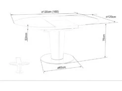 Table à Manger Extensible 120-160 X 120 X 76 Cm - Blanc -Deco.fr Soldes Boutique table a manger 18832037