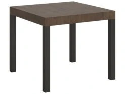 Table Extensible 90x90/246 Cm Everyday Noyer Cadre Anthracite