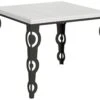Table Extensible Portefeuille 90x90/180 Cm Karamay Libra Frêne Blanc Cadre Anthracite -Deco.fr Soldes Boutique table a manger 18958017