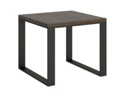 Table Extensible Portefeuille 90x90/180 Cm Tecno Libra Noyer Cadre Anthracite