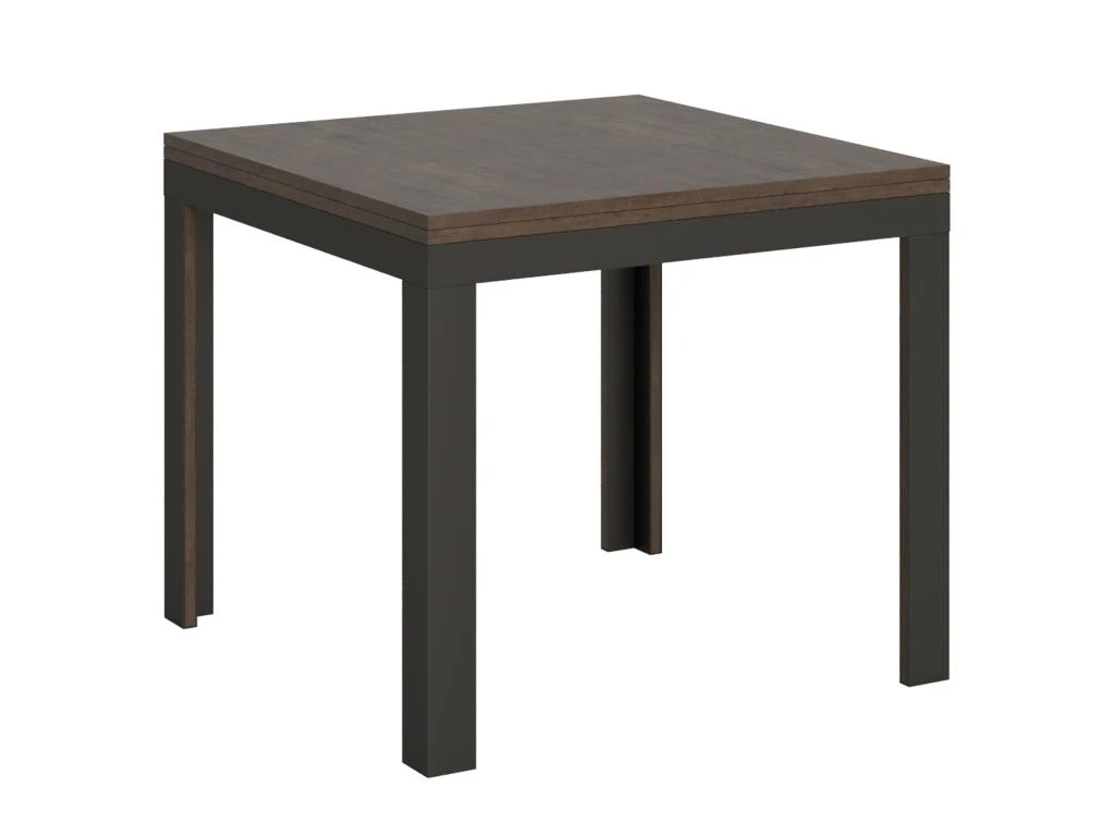Table Extensible Portefeuille 90x90/180 Cm Linea Libra Noyer Cadre Anthracite 1 Table Extensible Portefeuille 90x90/180 Cm Linea Libra Noyer Cadre Anthracite