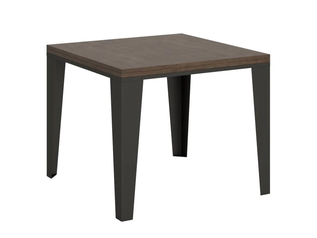 Table Extensible Portefeuille 90x90/180 Cm Flame Libra Noyer Cadre Anthracite 1 Table Extensible Portefeuille 90x90/180 Cm Flame Libra Noyer Cadre Anthracite