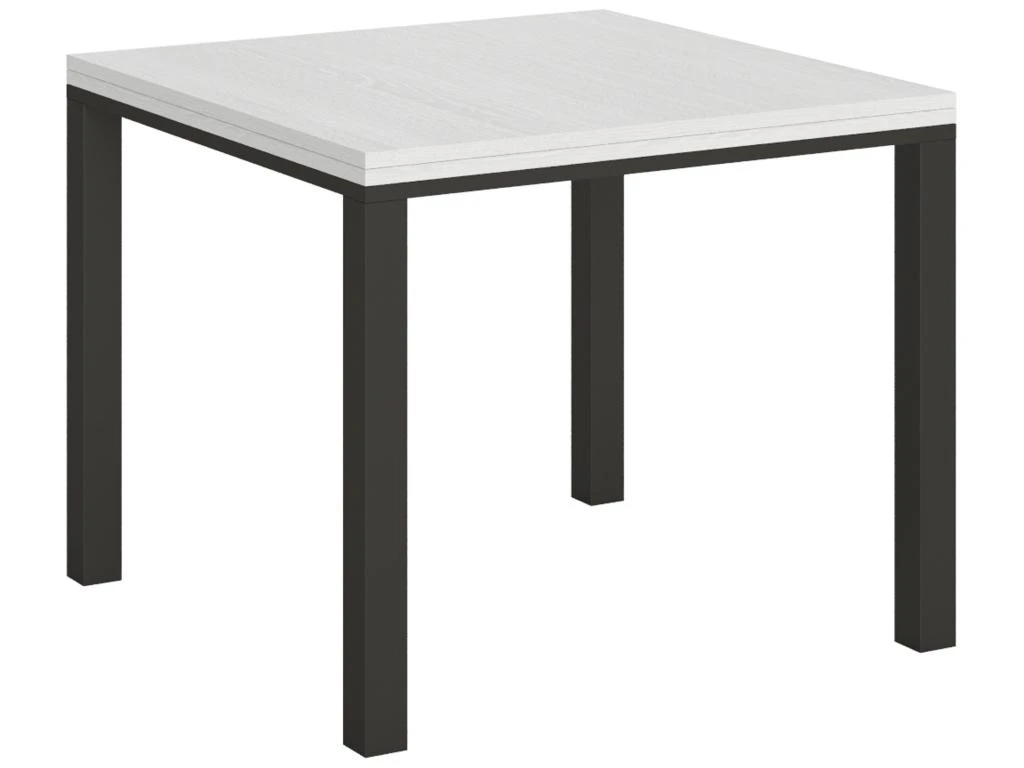 Table Extensible Portefeuille 90x90/180 Cm Everyday Libra Frêne Blanc Cadre Anthracite 1 Table Extensible Portefeuille 90x90/180 Cm Everyday Libra Frêne Blanc Cadre Anthracite