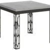 Table Extensible Portefeuille 90x90/180 Cm Ghibli Libra Ciment Cadre Anthracite -Deco.fr Soldes Boutique table a manger 18961353